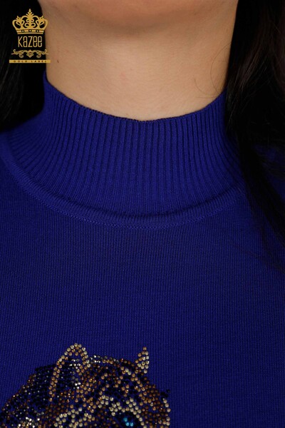 Wholesale Women's Knitwear Sweater Tiger Pattern Saks - 16999 | KAZEE - 4