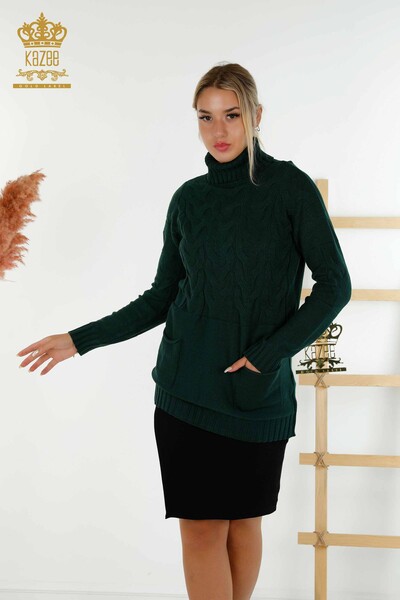 Wholesale Women's Knitwear Sweater Turtleneck Nefti - 30231 | KAZEE - Thumbnail