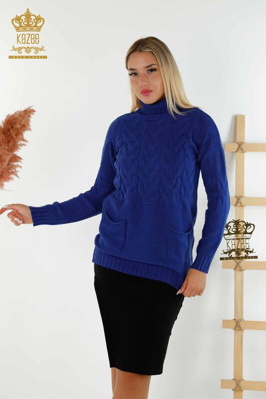Wholesale Women's Knitwear Sweater Turtleneck Saks - 30231 | KAZEE
