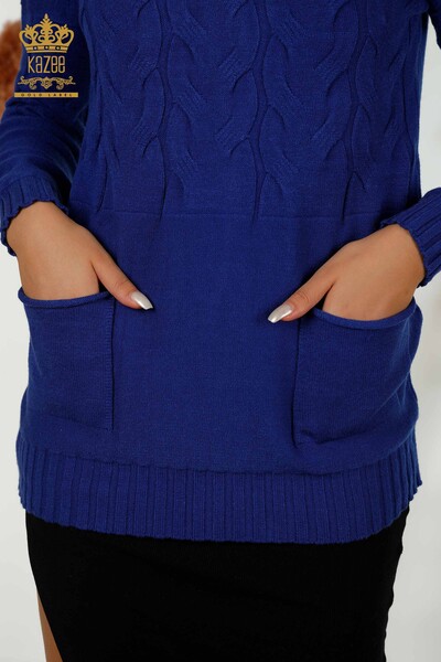 Wholesale Women's Knitwear Sweater Turtleneck Saks - 30231 | KAZEE - Thumbnail