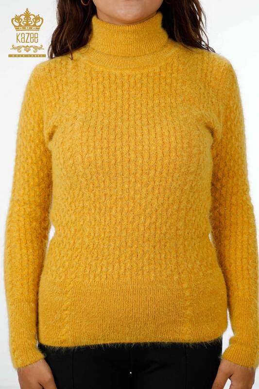 Wholesale Women's Knitwear Sweater Turtleneck Hair Braided - 19070 | KAZEE