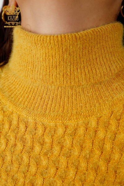 Wholesale Women's Knitwear Sweater Turtleneck Hair Braided - 19070 | KAZEE - Thumbnail