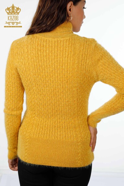 Wholesale Women's Knitwear Sweater Turtleneck Hair Braided - 19070 | KAZEE - Thumbnail
