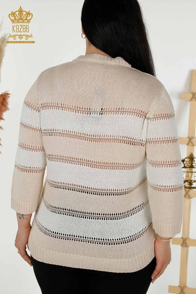 Wholesale Women's Knitwear Sweater - Two Colors - Beige Bone - 30298 | KAZEE - Thumbnail