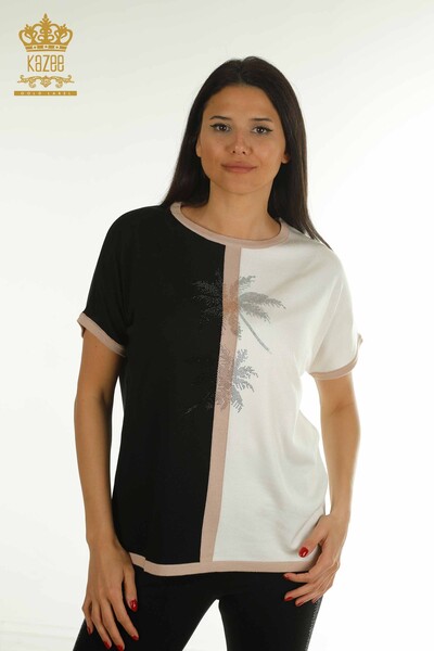 Wholesale Women's Knitwear Sweater Two Colors Black - 30705 | KAZEE - Thumbnail