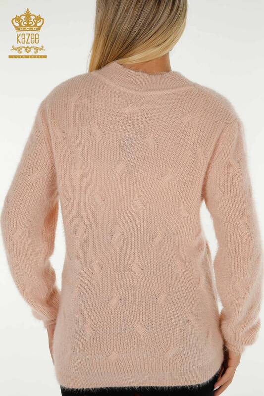 Wholesale Women's Knitwear Sweater Woven Angora Powder - 19063 | KAZEE