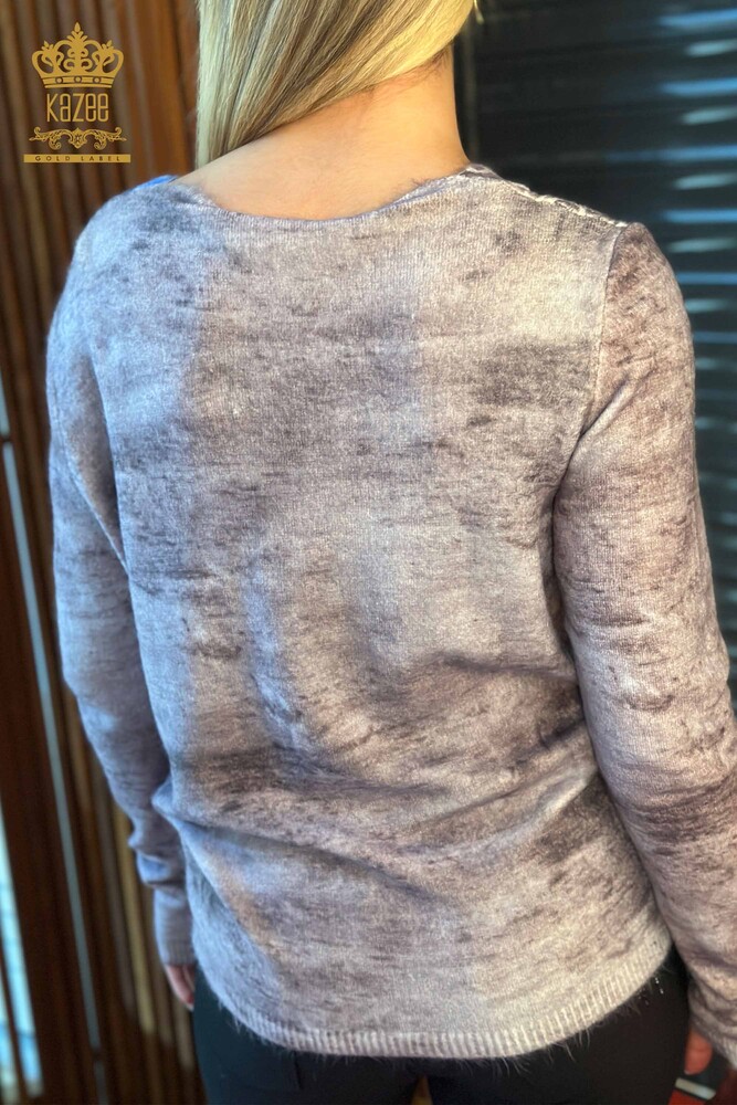 Wholesale Women's Knitwear Sweater with Text Detail and Pattern - 18499 | KAZEE - 4