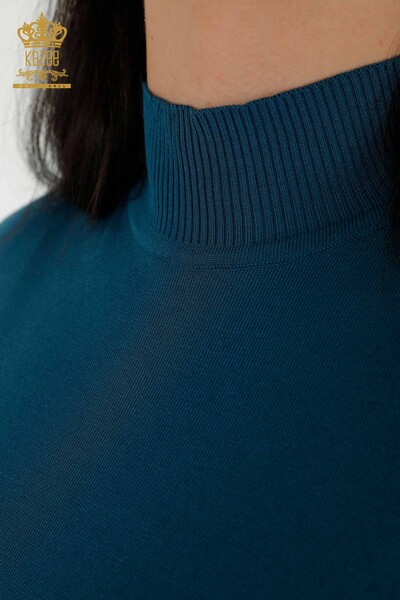 Wholesale Women's Knitwear Sweater High Collar Viscose Oil - 16168 | KAZEE - Thumbnail