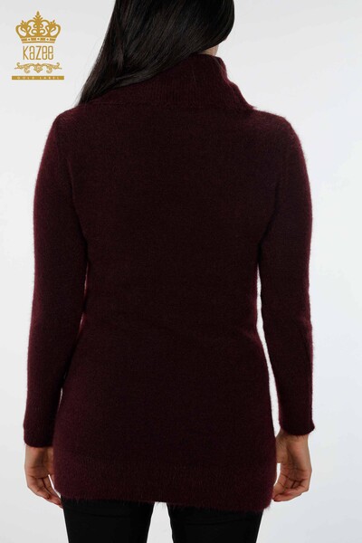 Wholesale Women's Knitwear Tunic Colored Feather Patterned Stone Embroidered - 18892 | KAZEE - 5