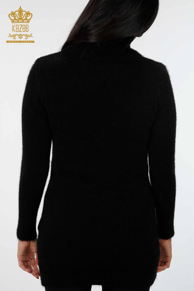 Wholesale Women's Knitwear Tunic Colored Feather Patterned Stone Embroidered - 18892 | KAZEE - 15