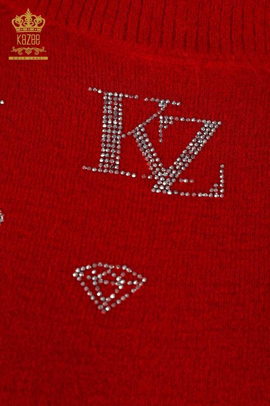 Wholesale Women's Knitwear Tunic Patterned Two Pocket Detailed Angora - 18895 | KAZEE