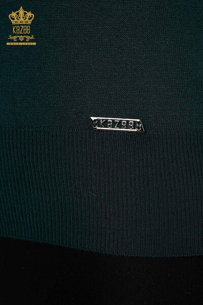 Wholesale Women's Knitwear Zero Sleeve Dark Green - 16922 | KAZEE - Thumbnail