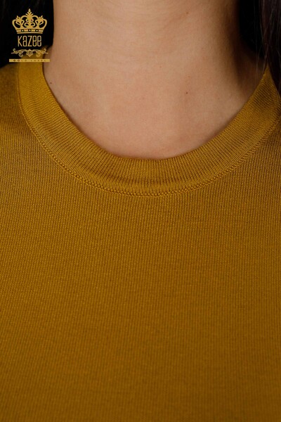 Wholesale Women's Knitwear Zero Sleeve Mustard - 16922 | KAZEE - Thumbnail