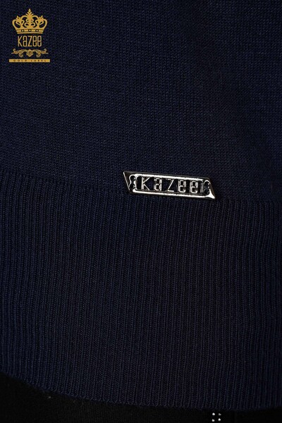 Wholesale Women's Knitwear Zero Sleeve Navy - 16922 | KAZEE - Thumbnail