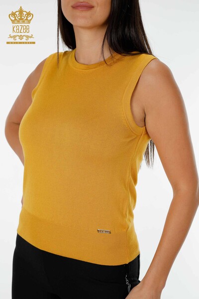 Wholesale Women's Knitwear Zero Sleeve Saffron - 16922 | KAZEE - Thumbnail