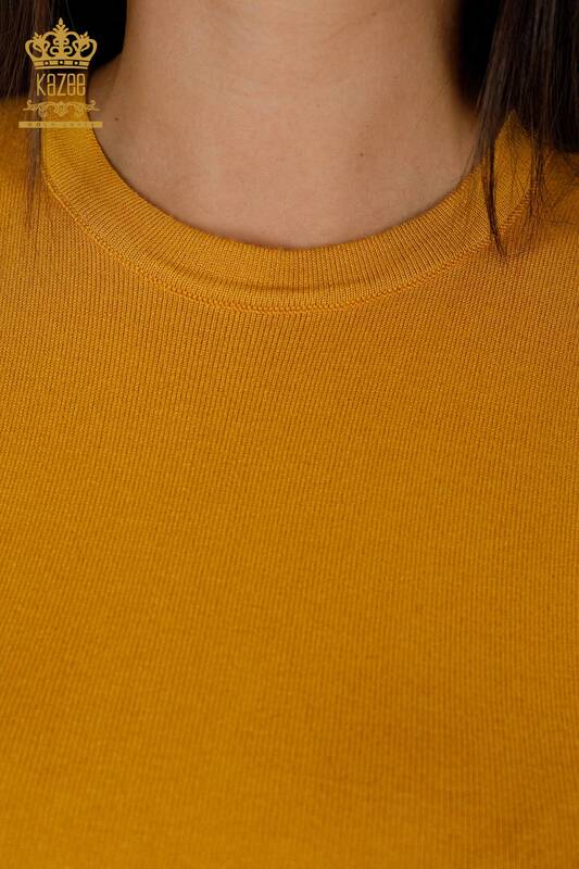 Wholesale Women's Knitwear Zero Sleeve Saffron - 16922 | KAZEE