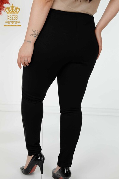 Wholesale Women's Leggings Pants Button Detailed Black - 3480 | KAZEE - Thumbnail