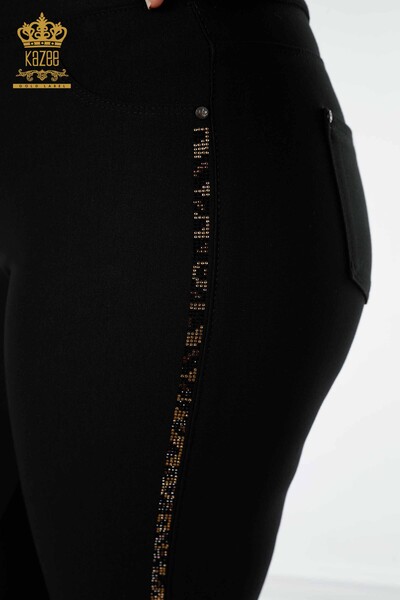 Wholesale Women's Leggings Trousers Tiger Pattern Black - 3639 | KAZEE - Thumbnail