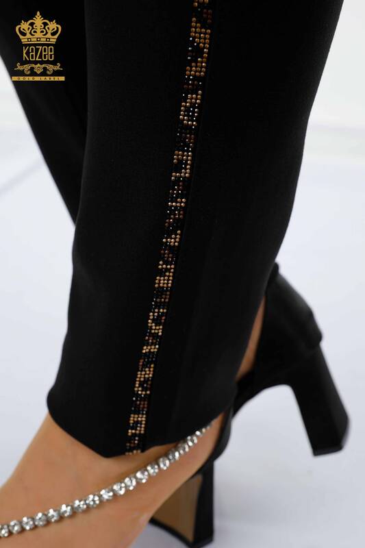 Wholesale Women's Leggings Trousers Tiger Pattern Black - 3639 | KAZEE
