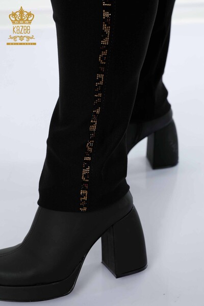 Wholesale Women's Leggings Trousers Tiger Pattern Black - 3646 | KAZEE - Thumbnail