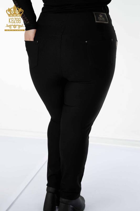 Wholesale Women's Leggings Trousers Tiger Pattern Black - 3646 | KAZEE
