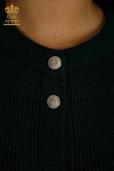 Wholesale Women's Long Cardigan with Holes Nefti - 30643 | KAZEE - Thumbnail