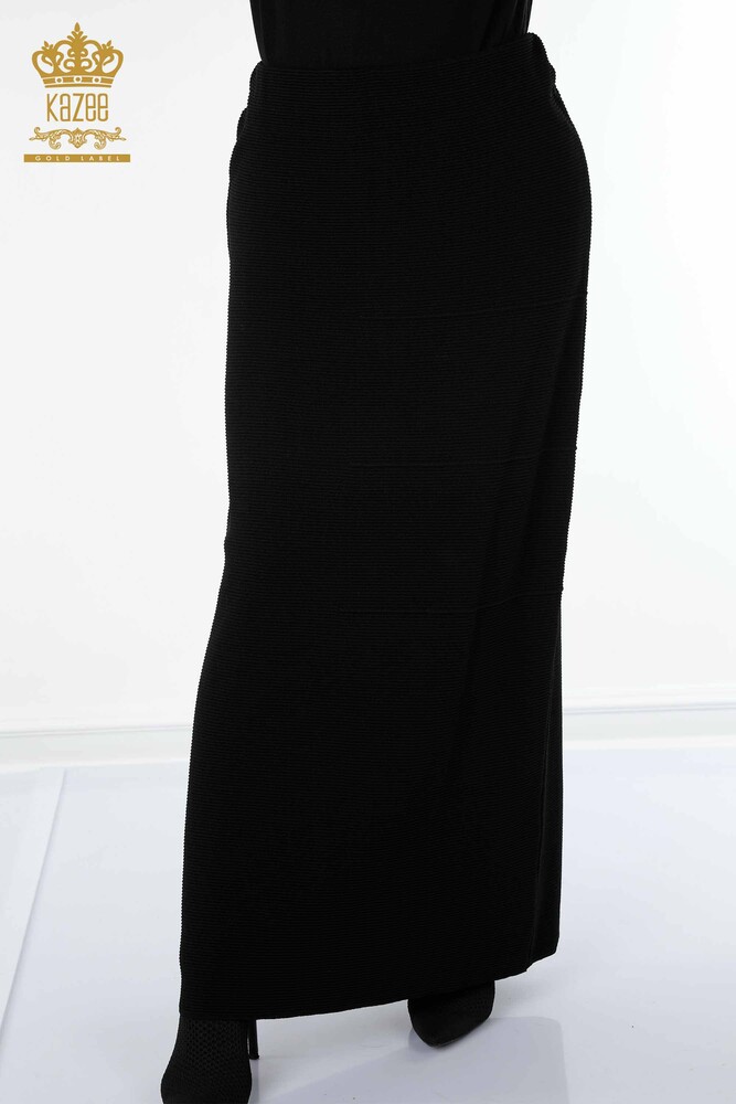 Wholesale Women's Long Skirt Black - 4138 | KAZEE - 5