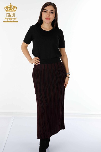 Wholesale Women's Long Skirt Plum - 4131 | KAZEE - Thumbnail