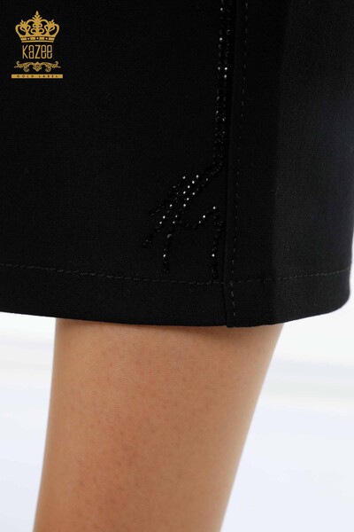 Wholesale Women's Long Skirt Slit Striped Stone Embroidered - 4207 | KAZEE - Thumbnail