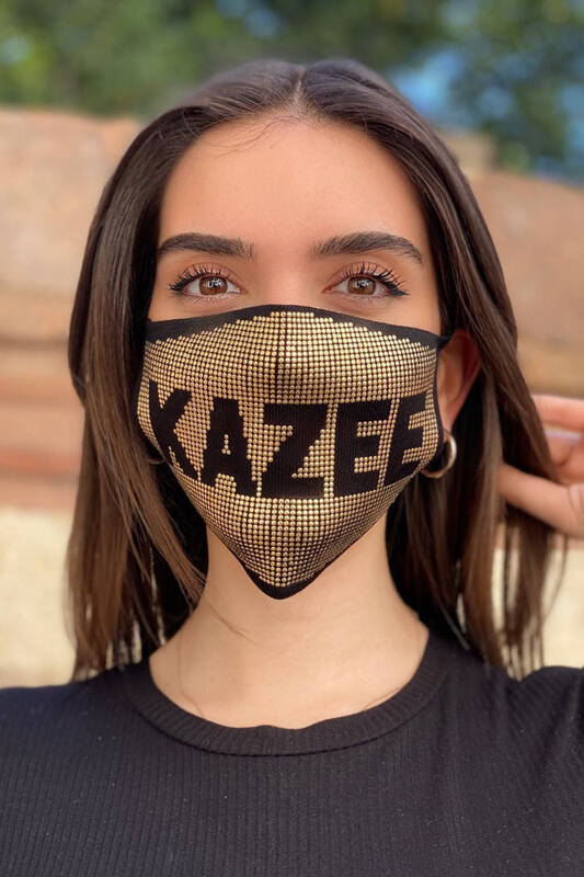 Wholesale Women's Mask Stone Embroidered - 358 | KAZEE