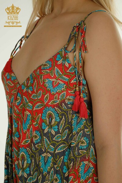Wholesale Women's Jumpsuit Dress Strappy Patterned - 2404-Style-15 | D - Thumbnail