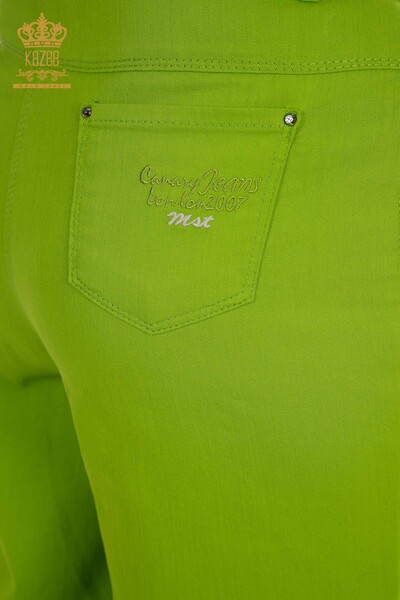 Wholesale Women's Trousers Green with Belt Detail - 2406-4521 | M - Thumbnail