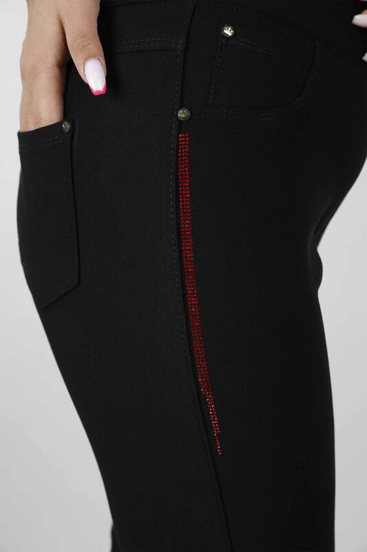 Wholesale Women's Trousers Flamingo and Rose Pattern - 3421 | KAZEE