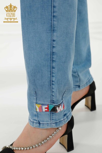 Wholesale Women's Trousers Pockets Blue - 3680 | KAZEE - Thumbnail