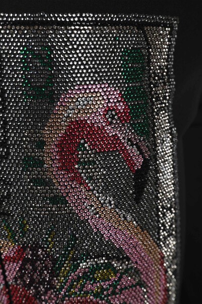 Wholesale Women's Trousers Stone Embroidered Flamingo Detail - 3412 | KAZEE - Thumbnail