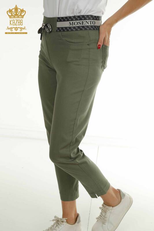 Wholesale Women's Tied Trousers Khaki - 2406-4517 | M