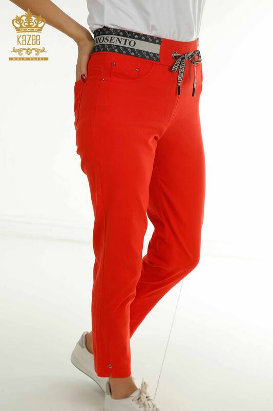 Wholesale Women's Tie-Up Trousers Red - 2406-4517 | M