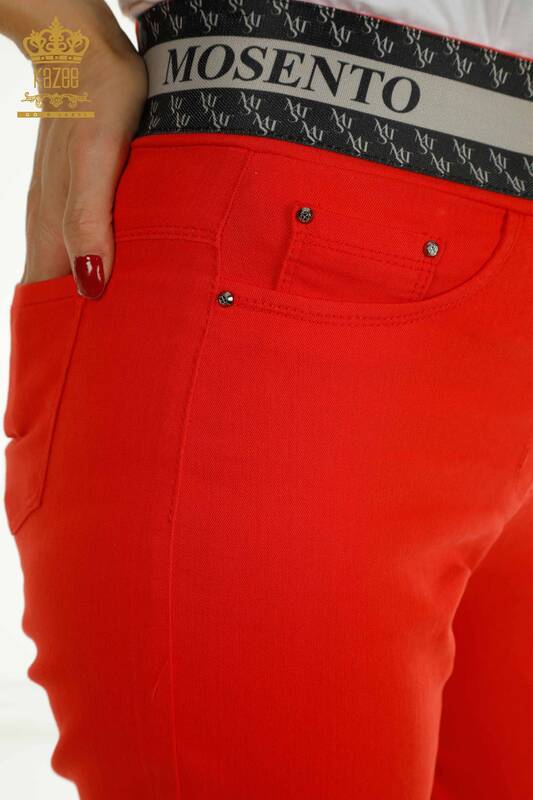Wholesale Women's Tie-Up Trousers Red - 2406-4517 | M