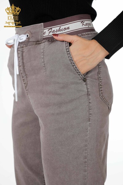 Wholesale Women's Trousers With Thread Tie Kazee Detailed Pocket - 3532 | KAZEE - Thumbnail