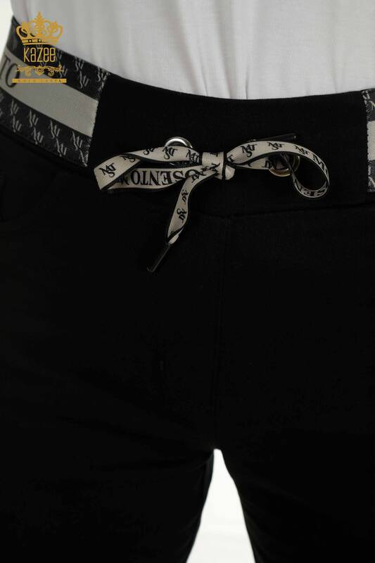 Wholesale Women's Tie-Up Trousers Black - 2406-4517 | M