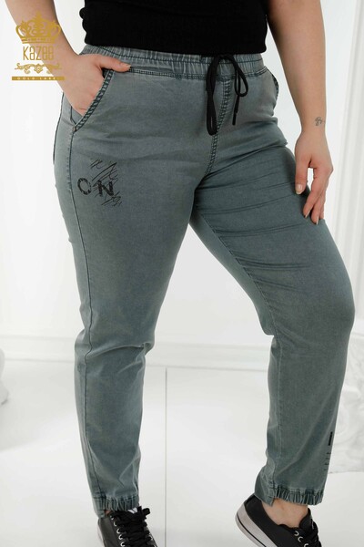 Wholesale Women's Trousers Elastic Waist Mink - 3676 | KAZEE - Thumbnail