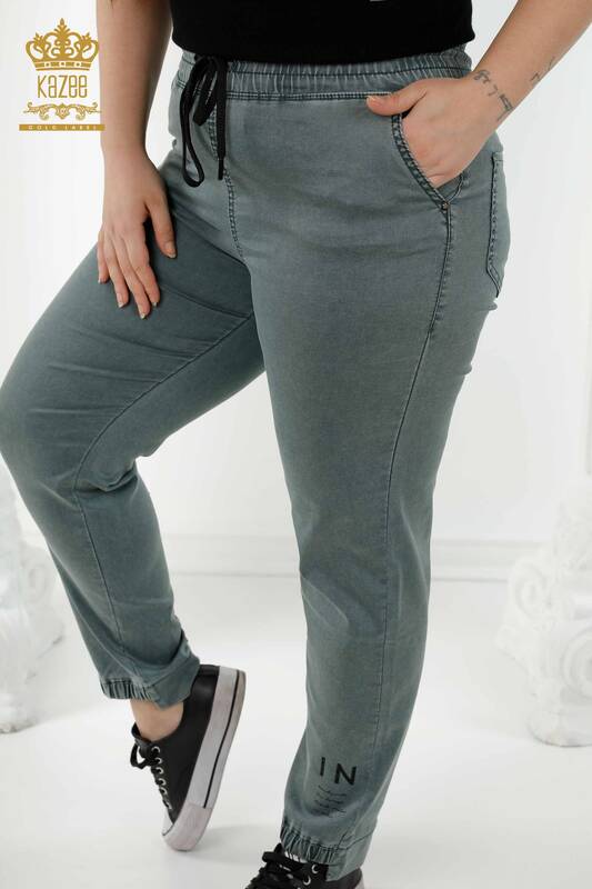 Wholesale Women's Trousers Elastic Waist Mink - 3676 | KAZEE