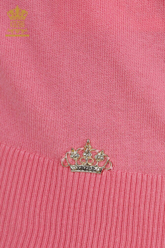 Wholesale Women's Knitwear Sweater American Model Pink - 30443 | KAZEE - 4