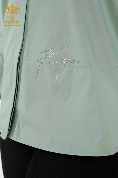 Wholesale Women's Shirt - Back Butterfly Pattern - Green - 20107 | KAZEE - Thumbnail
