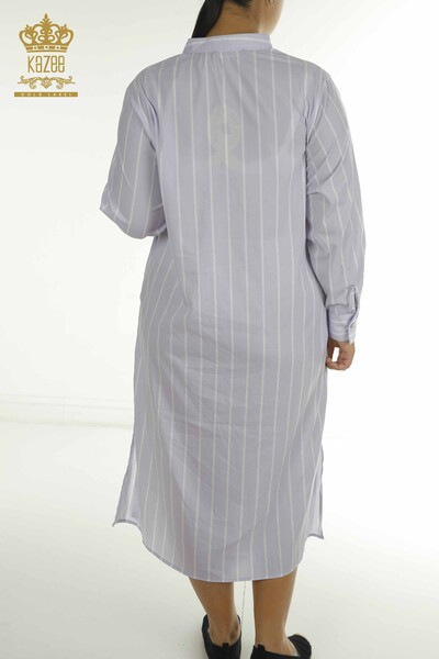 Wholesale Women's Shirt Dress Striped Blue - 2402-211672 | S&M - Thumbnail