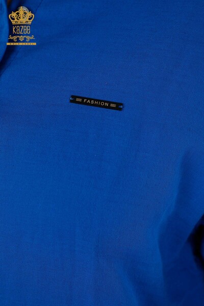 Wholesale Women's Shirt Sleeve Button Detailed Saks - 20403 | KAZEE - Thumbnail
