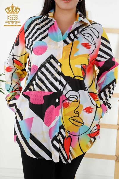 Wholesale Women's Shirts Digital Printed - 20358 | KAZEE - Thumbnail