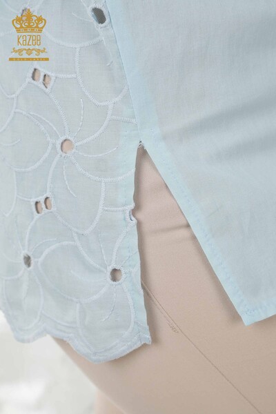 Wholesale Women's Shirt Lace Detailed Blue - 20319 | KAZEE - Thumbnail