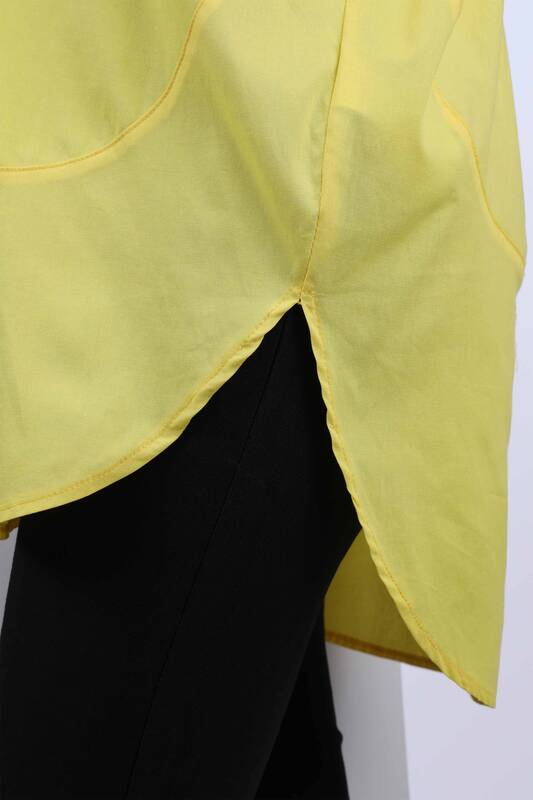 Wholesale Women's Shirt Shoulder Stone Detailed Oversize - 20007 | KAZEE