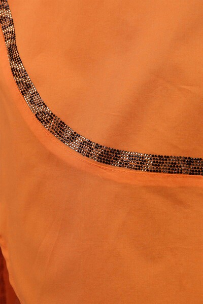 Wholesale Women's Shirts With Stone Embroidered Tiger Pattern - 17052 | KAZEE - Thumbnail